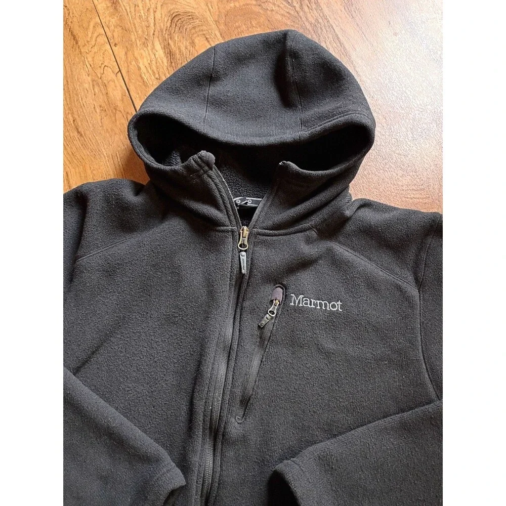 Marmot Black Fleece Full Zip Hoodie Jacket